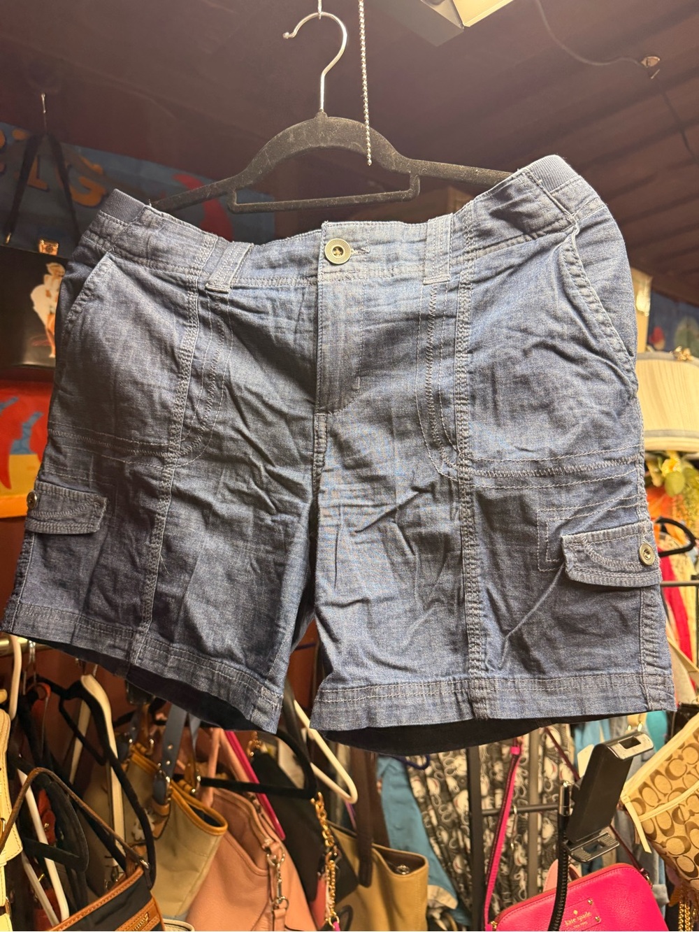 Style & Co. Chambray Blue Cargo Shorts
